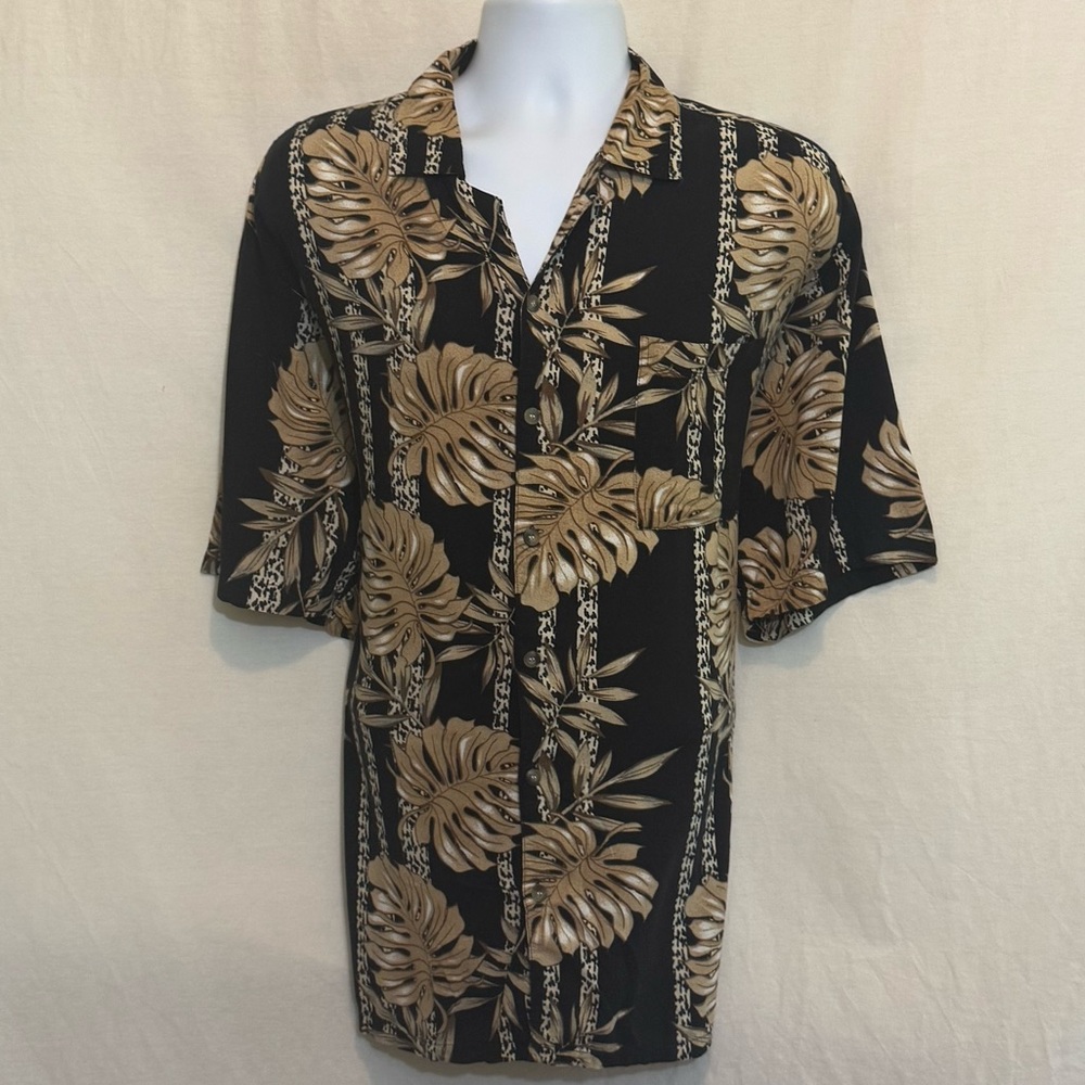 F-28 Men’s Big Creek‎ Clothing Company Black & Cream Casual Button Down Shirt